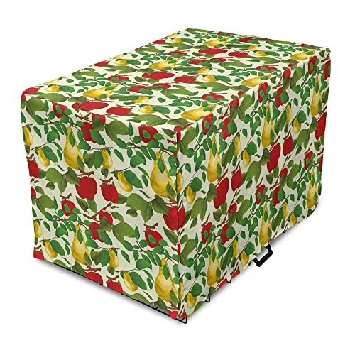 Lunarable Fruit Dog Crate Cover, Repetitive Pattern Of Pear And Apple Branches With Leaves Blooming Organic Foods, Easy To Use Pet Kennel Cover For Small Dogs Puppies Kittens, 48 Inch, Multicolor 1 Lunarable Fruit Dog Crate Cover, Repetitive Pattern Of Pear And Apple Branches With Leaves Blooming Organic Foods, Easy To Use Pet Kennel Cover For Small Dogs Puppies Kittens, 48 Inch, Multicolor