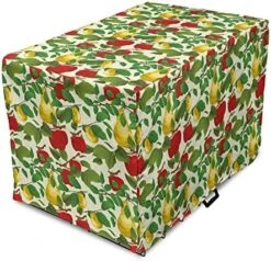 Lunarable Fruit Dog Crate Cover, Repetitive Pattern Of Pear And Apple Branches With Leaves Blooming Organic Foods, Easy To Use Pet Kennel Cover For Small Dogs Puppies Kittens, 18 Inch, Multicolor -Dog Supplies Store 519dqEp3s5L. AC 5