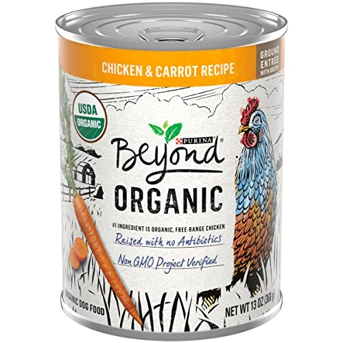 Purina Beyond Organic Wet Dog Food, Organic Chicken & Carrot Adult Recipe Ground Entrée With Broth - (12) 13 Oz. Cans 1 Purina Beyond Organic Wet Dog Food, Organic Chicken & Carrot Adult Recipe Ground Entrée With Broth - (12) 13 Oz. Cans