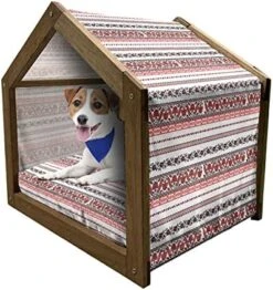 Lunarable Vintage Wooden Dog House, Olives Oil Bottles Organic Food And Plant Branches Hand Drawn Doodle, Outdoor & Indoor Portable Dog Kennel With Pillow And Cover, X-Large, Yellow Navy Blue Green -Dog Supplies Store 51A84i2YUVL. AC