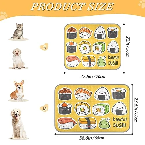 Washable Dog Cooling Mat Kawaii Sushi Rolls Nigiri Summer Cats Sleeping Mat Japanese Foods Plaid Dog Bed Mats 22x27.6inch Pet Ice Silk Sleep Kennel Pad Animal Sleep Bed For Home Outdoor Travel 2 Washable Dog Cooling Mat Kawaii Sushi Rolls Nigiri Summer Cats Sleeping Mat Japanese Foods Plaid Dog Bed Mats 22x27.6inch Pet Ice Silk Sleep Kennel Pad Animal Sleep Bed For Home Outdoor Travel - Image 2