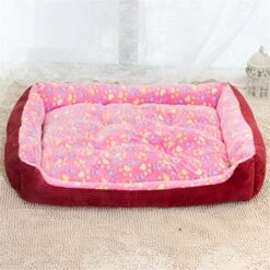Warm Corduroy Padded Dog Bed Waterproof Washable Pet House Mat Perros Soft Sofa Kennel Dogs Cats House For Large Dogs Pink S 45x30cm -Dog Supplies Store 51B3mNpzouL
