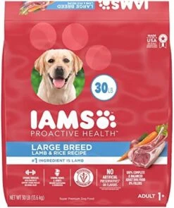 IAMS Large Breed Adult Dry Dog Food Lamb & Rice Recipe, 30 Lb. Bag -Dog Supplies Store 51B4TjmIQ7L. AC