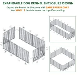 VEIKOU Dog Kennel Outdoor, 8' X 6' X 4' Dog Kennel Large, Dog Kennel W/Rotate Feeding Doors, Upgraded Canopy Dog Kennel For Yard W/Powder Coated Steel Frame 11 VEIKOU Dog Kennel Outdoor, 8' X 6' X 4' Dog Kennel Large, Dog Kennel W/Rotate Feeding Doors, Upgraded Canopy Dog Kennel For Yard W/Powder Coated Steel Frame -Dog Supplies Store 51BCgxuRDPL