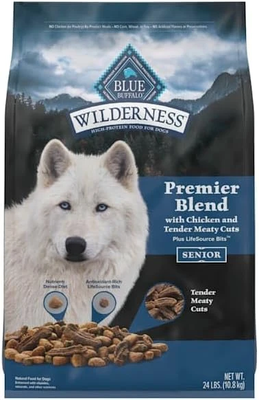 Blue Buffalo Wilderness High Protein Natural Senior Dry Dog Food Plus Wholesome Grains, Chicken 28 Lb Bag 5 Blue Buffalo Wilderness High Protein Natural Senior Dry Dog Food Plus Wholesome Grains, Chicken 28 Lb Bag - Image 5