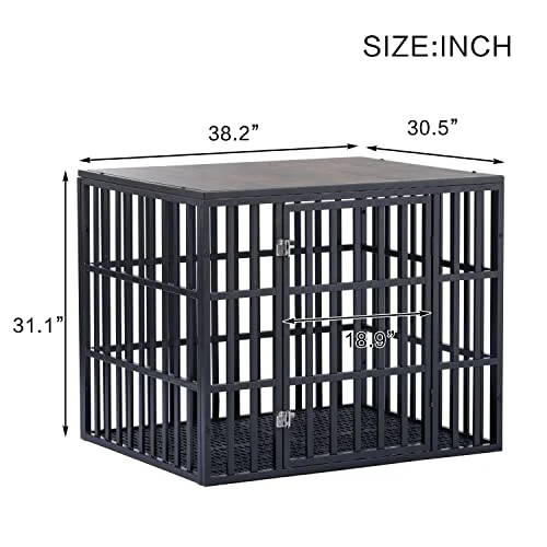 Heavy Duty Dog Crate Dog Cage, 38" Metal Dog Kennel For Medium Small Dogs With Removable Top And Two Trays, Easy To Assemble 2 Heavy Duty Dog Crate Dog Cage, 38" Metal Dog Kennel For Medium Small Dogs With Removable Top And Two Trays, Easy To Assemble - Image 2