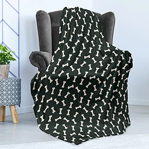 Lunarable Dog Bone Throw Blanket, Simplistic Doodle Dog Food Bone Background Canine Animal Care Theme, Flannel Fleece Accent Piece Soft Couch Cover For Adults, 60" X 80", Ivory And Charcoal Grey 1 Lunarable Dog Bone Throw Blanket, Simplistic Doodle Dog Food Bone Background Canine Animal Care Theme, Flannel Fleece Accent Piece Soft Couch Cover For Adults, 60" X 80", Ivory And Charcoal Grey