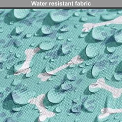 Lunarable Dog Bone Dog Crate Cover, Animal Footprints And Bone Food Pattern In Repeating Arrangement, Easy To Use Pet Kennel Cover For Small Dogs Puppies Kittens, 18 Inch, Ceil Blue Seafoam -Dog Supplies Store 51C1I5bdBPL