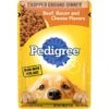 PEDIGREE CHOPPED GROUND DINNER Adult Soft Wet Dog Food, Beef, Bacon & Cheese Flavors, 3.5 Oz Pouches, 16 Pack