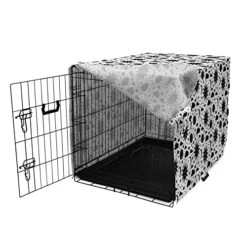 Lunarable Sky Dog Crate Cover, Monochromatic Design Pattern With Sun Moon Clouds And Stars With Face, Easy To Use Pet Kennel Cover For Small Dogs Puppies Kittens, 36 Inch, Charcoal Grey And White -Dog Supplies Store 51CE9WSo02L