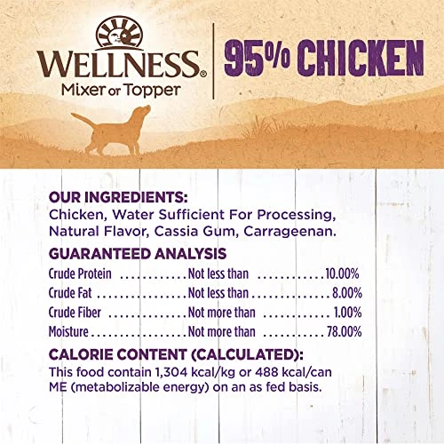 Wellness 95% Chicken Natural Wet Grain Free Canned Dog Food, 13.2-Ounce Can (Pack Of 12) 3 Wellness 95% Chicken Natural Wet Grain Free Canned Dog Food, 13.2-Ounce Can (Pack Of 12) - Image 3