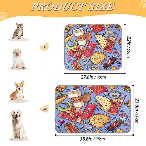 Kigai Delicious Food Dog Cooling Mat Reusable Breathable Pet Mat Washable Dog Crate Pad For Small Medium Large Dogs & Cats 2 Kigai Delicious Food Dog Cooling Mat Reusable Breathable Pet Mat Washable Dog Crate Pad For Small Medium Large Dogs & Cats - Image 2