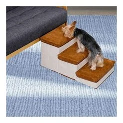 YangYan Pet Dog Stairs Foldable Pet Steps 3-Step Storage Style Pet Stair Indoor Pet Ramp Ladder For Puppies Dog Bed Stairs Storage Case (Color : Yellow)