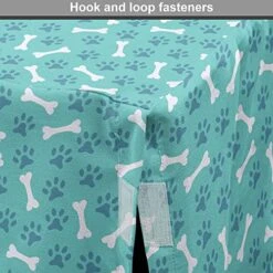 Lunarable Dog Bone Dog Crate Cover, Animal Footprints And Bone Food Pattern In Repeating Arrangement, Easy To Use Pet Kennel Cover For Small Dogs Puppies Kittens, 18 Inch, Ceil Blue Seafoam -Dog Supplies Store 51EIjxYBjjL
