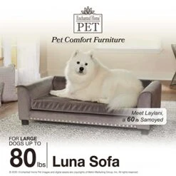 Enchanted Home Pet Gray Luna Pet Sofa, 41.75" L X 26.5" W, Large -Dog Supplies Store 51Etz1PMYRL