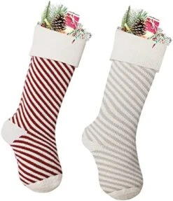 Sexybody Pet Paw Plush Christmas Stockings 2 Pack Xmas Decorations Fireplace Hanging Socks Family Holiday Dog Cat Gift Stockings (Grey & Red) -Dog Supplies Store 51FAEMqQ01L. AC