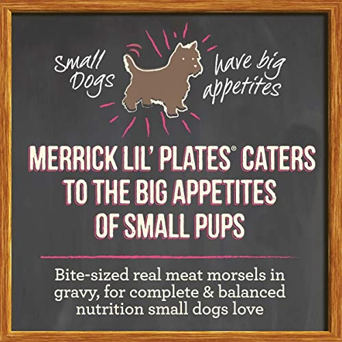 Merrick Lil' Plates Grain Free Small Dog Food, Teeny Texas Steak Tips Dinner Recipe, Wet Dog Food - (12) 3.5 Oz. Tubs 2 Merrick Lil' Plates Grain Free Small Dog Food, Teeny Texas Steak Tips Dinner Recipe, Wet Dog Food - (12) 3.5 Oz. Tubs - Image 2