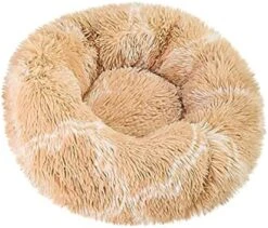 AIRCODE Plush Pet Litter Sleeping Bed, Comfortable Plush Kennel Dogs Pet Litter Deep Sleep, Washable Cat Donut Bed, Faux Fur Donut Cuddler Cat Bed (Multicolor13, 15.754X10.6IN) -Dog Supplies Store 51G746zhtOL. AC 2