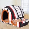 SENERY Stars Pet House PP Cotton Dog Nest Foldable Cat Bed For Small Medium Dogs Striped Travel Kennels Pet Products