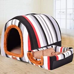 SENERY Stars Pet House PP Cotton Dog Nest Foldable Cat Bed For Small Medium Dogs Striped Travel Kennels Pet Products