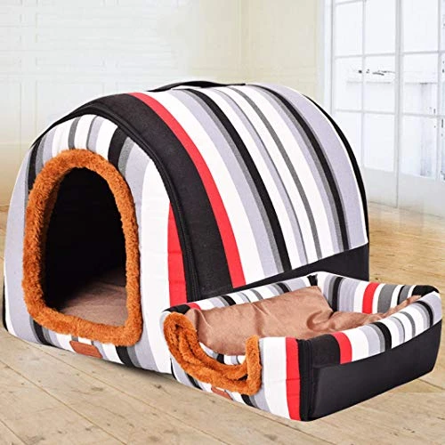 SENERY Stars Pet House PP Cotton Dog Nest Foldable Cat Bed For Small Medium Dogs Striped Travel Kennels Pet Products 1 SENERY Stars Pet House PP Cotton Dog Nest Foldable Cat Bed For Small Medium Dogs Striped Travel Kennels Pet Products