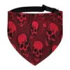 GENERIC Red Skulls On Dark Texture Background Dog Bandana,Dog Bandanas Triangle Bibs Scarf Accessories Minimal Head Cicumference