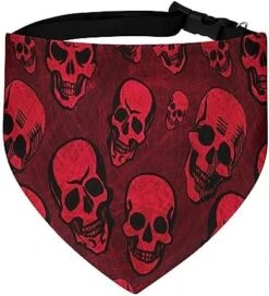 GENERIC Red Skulls On Dark Texture Background Dog Bandana,Dog Bandanas Triangle Bibs Scarf Accessories Minimal Head Cicumference -Dog Supplies Store 51GGxq6r1ML. AC