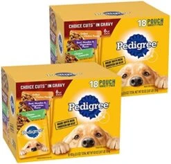 PEDIGREE CHOICE CUTS IN GRAVY Adult Soft Wet Dog Food 24-Count Variety Pack, 3.5 Oz Pouches -Dog Supplies Store 51GO5O8p cL. AC