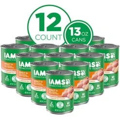 IAMS PROACTIVE HEALTH Adult Wet Dog Food Classic Ground With Chicken And Whole Grain Rice, 12-Pack Of 13 Oz. Cans -Dog Supplies Store 51HEKZiZLRL