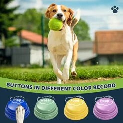 YALIYA 4pcs Colorful Large Voice Recording Buttons For Dog Training 30s Recording & Playback Dog Buttons For Communication Pet Training Buzzer Battery Powered Recordable Sound Buttons With Mat -Dog Supplies Store 51HO5WDJj3L