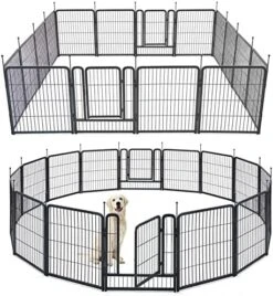 TMEE Dog Playpens 8/16 Panels Dog Pen Outdoor Indoor Dog Fence Exercise Pen 24 Inch Height Pet Play Yard Gate With Doors For Small Dogs/Puppies, Pet Playpen For RV, Camping, Yard, 8 Pcs -Dog Supplies Store 51HsH8hT6L. AC 1