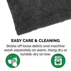 Furhaven 60" X 48" Highly Absorbent Dog Door Mat For Muddy Paws, 100% Washable, Perfect For Entryway, Kitchen, & Bathroom Use - Chenille Shammy Rug - Charcoal (Gray), Jumbo Plus/XXXL -Dog Supplies Store 51Id60KkZhL