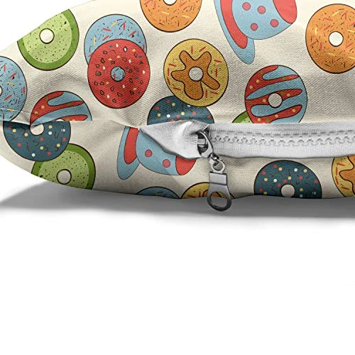Ambesonne Food Pet Bed, Colorful Sketch Of Glazed Donuts In Sprinkles And Hot Drink Cups Pattern, Chew Resistant Pad For Dogs And Cats Cushion With Removable Cover, 24" X 39", Eggshell And Multicolor 3 Ambesonne Food Pet Bed, Colorful Sketch Of Glazed Donuts In Sprinkles And Hot Drink Cups Pattern, Chew Resistant Pad For Dogs And Cats Cushion With Removable Cover, 24" X 39", Eggshell And Multicolor - Image 3