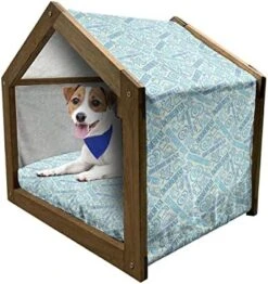 Lunarable Oktoberfest Wooden Dog House, Salty Pretzels On Diamond Pattern Deutschland Country Snacks Food, Outdoor & Indoor Portable Dog Kennel With Pillow And Cover, X-Large, Sky Blue Ivory Redwood 21 Lunarable Oktoberfest Wooden Dog House, Salty Pretzels On Diamond Pattern Deutschland Country Snacks Food, Outdoor & Indoor Portable Dog Kennel With Pillow And Cover, X-Large, Sky Blue Ivory Redwood -Dog Supplies Store 51IheCB9KTL. AC
