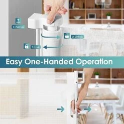 Retractable Baby Gate With Cat Door 55" Wide Baby Gate Indoor Retractable Dog Gate Outdoor Retractable Gate Pet Gates With Walk Through Door Gate Cat Gate For Doorway Baby Gate For Stairs, White -Dog Supplies Store 51InJVTnOxL