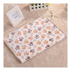 YangYan Cute Warm Pet Bed Mat Cover Small Medium Large Towl Paw Handcrafted Print Cat Dog Fleece Soft Blanket Puppy Winter Pet Supplies (Color : Brown, Size : 60 X 40 Cm) -Dog Supplies Store 51JVxO6HxyL