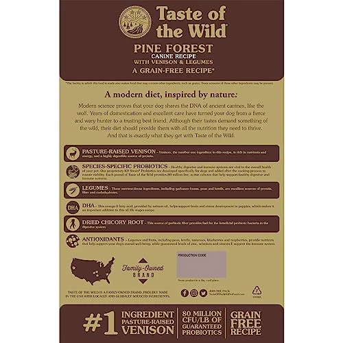 Taste Of The Wild Grain Free High Protein Real Meat Recipe Pine Forest Premium Dry Dog Food, Venison, 14 Pounds 2 Taste Of The Wild Grain Free High Protein Real Meat Recipe Pine Forest Premium Dry Dog Food, Venison, 14 Pounds - Image 2