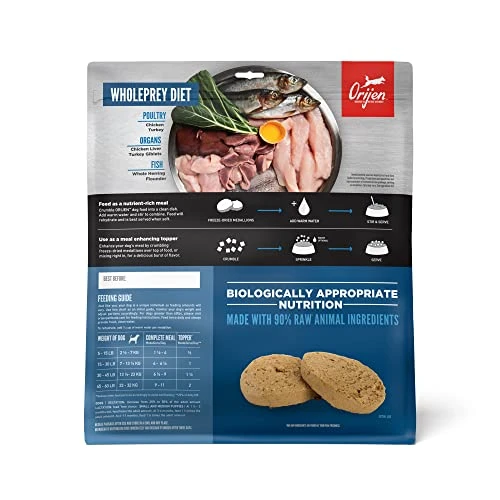 ORIJEN Original Freeze Dried Medallions, Grain Free Dry Dog Food And Topper, WholePrey Ingredients, 16 Oz 3 ORIJEN Original Freeze Dried Medallions, Grain Free Dry Dog Food And Topper, WholePrey Ingredients, 16 Oz - Image 3