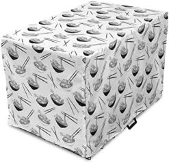 Lunarable Food Dog Crate Cover, Monochrome Traditional Cuisine Noodle Dish In Bowl With Chopsticks, Easy To Use Pet Kennel Cover For Small Dogs Puppies Kittens, 22 Inch, Charcoal Grey And White 14 Lunarable Food Dog Crate Cover, Monochrome Traditional Cuisine Noodle Dish In Bowl With Chopsticks, Easy To Use Pet Kennel Cover For Small Dogs Puppies Kittens, 22 Inch, Charcoal Grey And White -Dog Supplies Store 51LmZDyCOXL. AC