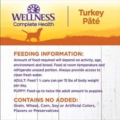 Wellness Complete Health Natural Wet Canned Dog Food Turkey & Sweet Potato, 12.5-Ounce Can (Pack Of 12) -Dog Supplies Store 51LrObgMT6L