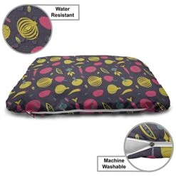 Lunarable Food Art Wooden Pet House, Colorful Pattern Of Abstract Fruits And Vegetables Cuisine Theme Repetition, Indoor & Outdoor Portable Dog Kennel With Pillow And Cover, Small, Plum Multicolor -Dog Supplies Store 51MZ0UWlm1L