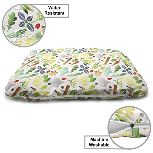 Lunarable Food Wooden Pet House, Fresh Culinary Spices And Herbs Ginger Peppercorn Chili Clove Leaf Anise Cuisine, Outdoor & Indoor Portable Dog Kennel With Pillow And Cover, Medium, Multicolor 4 Lunarable Food Wooden Pet House, Fresh Culinary Spices And Herbs Ginger Peppercorn Chili Clove Leaf Anise Cuisine, Outdoor & Indoor Portable Dog Kennel With Pillow And Cover, Medium, Multicolor - Image 4