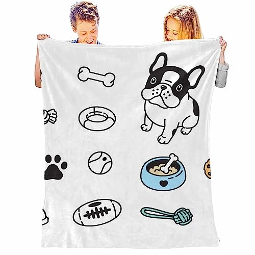 InterestPrint Bed Blankets Dog Paw Bone Food Bowl Ball Toy Throw Blanket For Couch Durable Blanket Warm Blanket For Everyone 70"(W) X 80"(L) 1 InterestPrint Bed Blankets Dog Paw Bone Food Bowl Ball Toy Throw Blanket For Couch Durable Blanket Warm Blanket For Everyone 70"(W) X 80"(L)