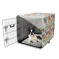 Ambesonne Vegetable Dog Crate Cover, Drawing Of Vegetarian Food Colorful Peper Eggplant And Carrot Design, Easy To Use Pet Kennel Cover For Small Dogs Puppies Kittens, 18 Inch, Pink Orange 8 Ambesonne Vegetable Dog Crate Cover, Drawing Of Vegetarian Food Colorful Peper Eggplant And Carrot Design, Easy To Use Pet Kennel Cover For Small Dogs Puppies Kittens, 18 Inch, Pink Orange -Dog Supplies Store 51NTCp69TQL