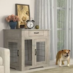 Dog Crate Furniture, Wooden Dog Cages House Pet Kennels With Double Doors And Drawer Indoor End Table Furniture For Medium Large Dog, 30" Grey 24 Dog Crate Furniture, Wooden Dog Cages House Pet Kennels With Double Doors And Drawer Indoor End Table Furniture For Medium Large Dog, 30" Grey -Dog Supplies Store 51OBv1528qL. AC
