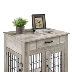 Dog Crate Furniture, Wooden Dog Cages House Pet Kennels With Double Doors And Drawer Indoor End Table Furniture For Medium Large Dog, 30" Grey 18 Dog Crate Furniture, Wooden Dog Cages House Pet Kennels With Double Doors And Drawer Indoor End Table Furniture For Medium Large Dog, 30" Grey -Dog Supplies Store 51OLeuHAXBL