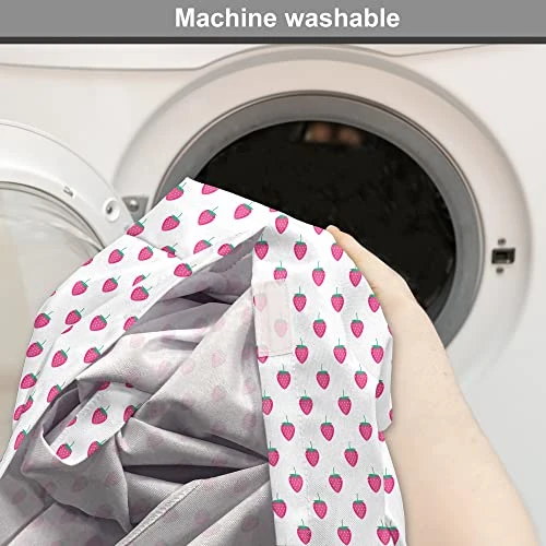 Lunarable Strawberry Dog Crate Cover, Fruits Pattern Summer Food Lover Illustration, Easy To Use Pet Kennel Cover For Medium Large Dogs, 48 Inch, Sea Green Magenta 2 Lunarable Strawberry Dog Crate Cover, Fruits Pattern Summer Food Lover Illustration, Easy To Use Pet Kennel Cover For Medium Large Dogs, 48 Inch, Sea Green Magenta - Image 2