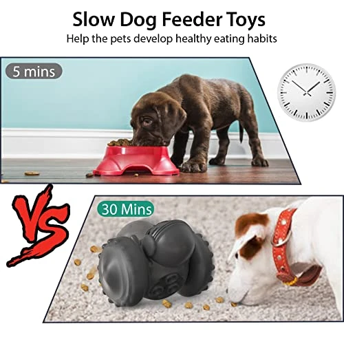 Dog Puzzle Toys, Interactive Treat Toy Food Dispenser, JOSMAX Robot Wheel Slow Feeder Toys For Smart Dogs To Keep Them Busy, Enrichment Toys For IQ Training Mind Improvement - Black 3 Dog Puzzle Toys, Interactive Treat Toy Food Dispenser, JOSMAX Robot Wheel Slow Feeder Toys For Smart Dogs To Keep Them Busy, Enrichment Toys For IQ Training Mind Improvement - Black - Image 3