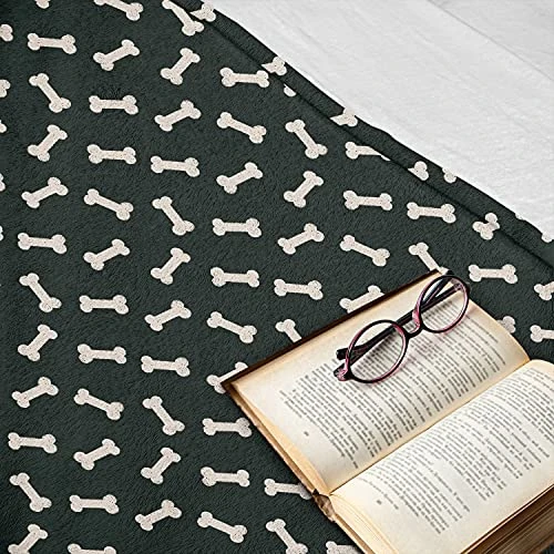 Lunarable Dog Bone Throw Blanket, Simplistic Doodle Dog Food Bone Background Canine Animal Care Theme, Flannel Fleece Accent Piece Soft Couch Cover For Adults, 60" X 80", Ivory And Charcoal Grey 3 Lunarable Dog Bone Throw Blanket, Simplistic Doodle Dog Food Bone Background Canine Animal Care Theme, Flannel Fleece Accent Piece Soft Couch Cover For Adults, 60" X 80", Ivory And Charcoal Grey - Image 3