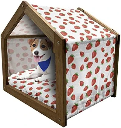 Lunarable Vegetables Wooden Dog House, Ornate Food Garlic Pepper Cauliflower Delicious Plants Image, Outdoor & Indoor Portable Dog Kennel With Pillow And Cover, X-Large, Lime Green Yellow 13 Lunarable Vegetables Wooden Dog House, Ornate Food Garlic Pepper Cauliflower Delicious Plants Image, Outdoor & Indoor Portable Dog Kennel With Pillow And Cover, X-Large, Lime Green Yellow - Image 13